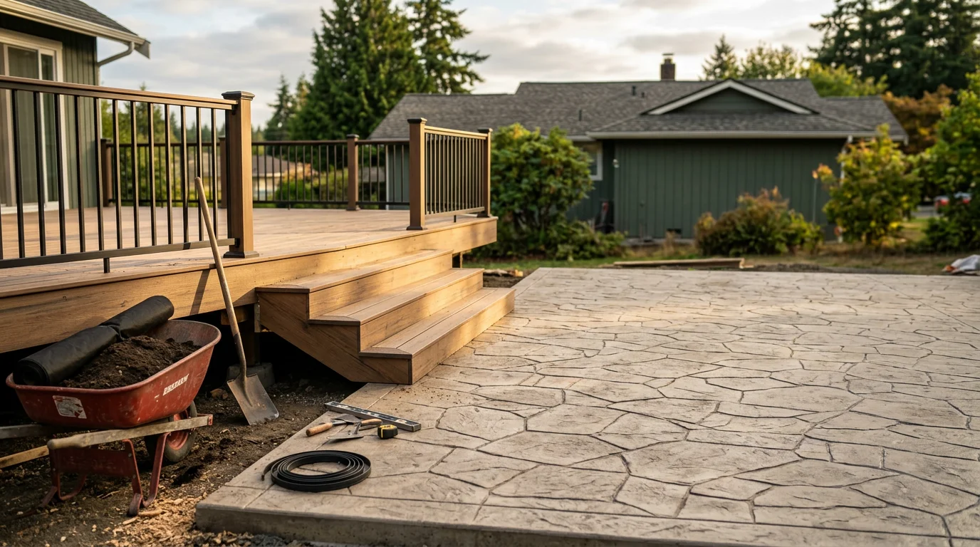Construction crew working on residential project in Silverdale, Washington